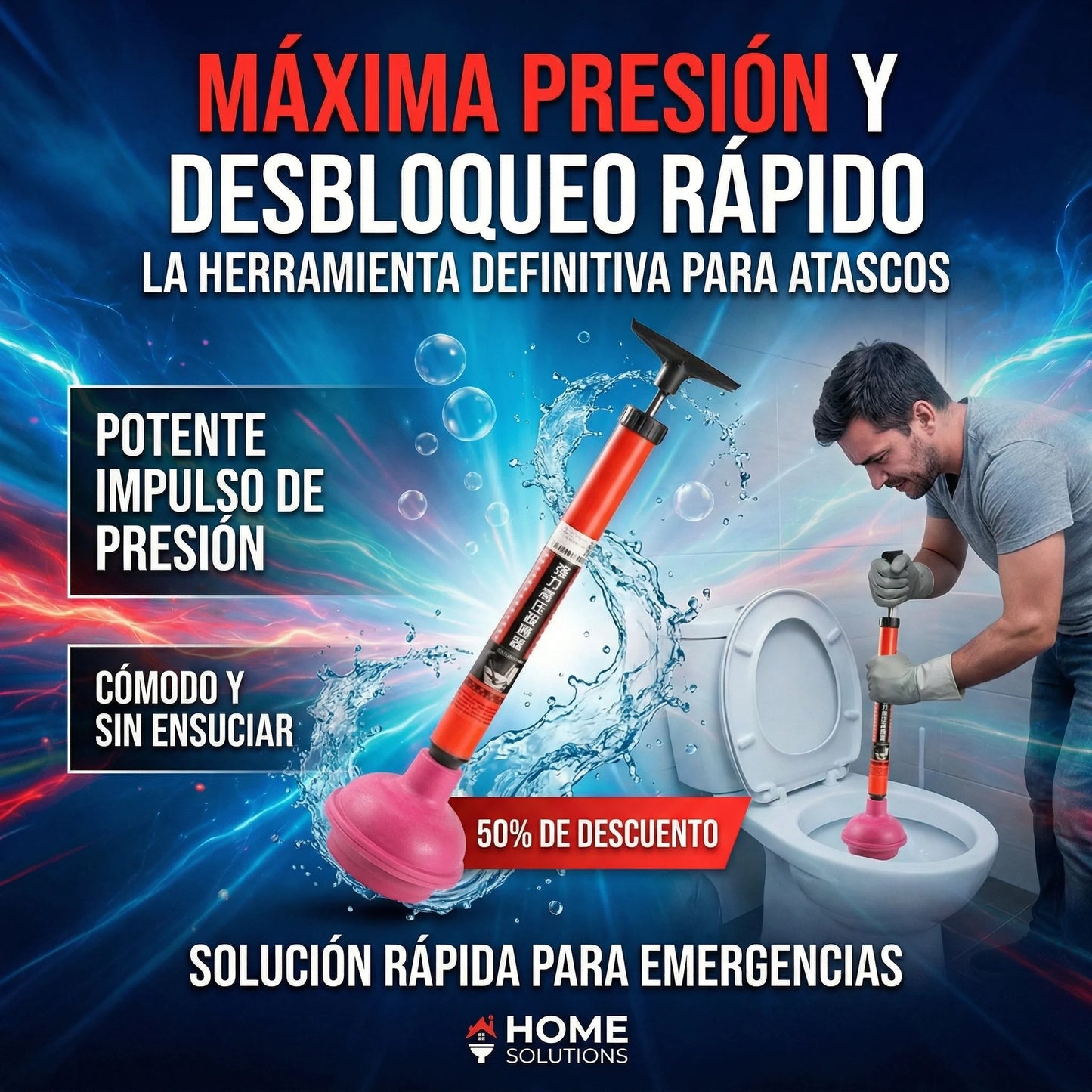 Destapador De Inodoro De Alta Presion