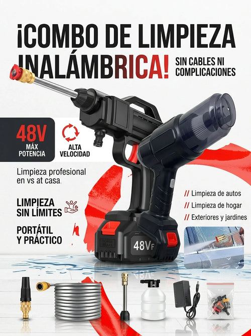 COMBO HIDROLAVADORA INALAMBRICA + ASPIRADORA MULTIUSOS