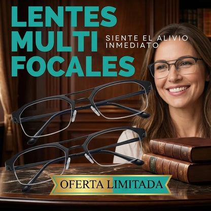 Lentes Multifocales Marco Negro 2x1