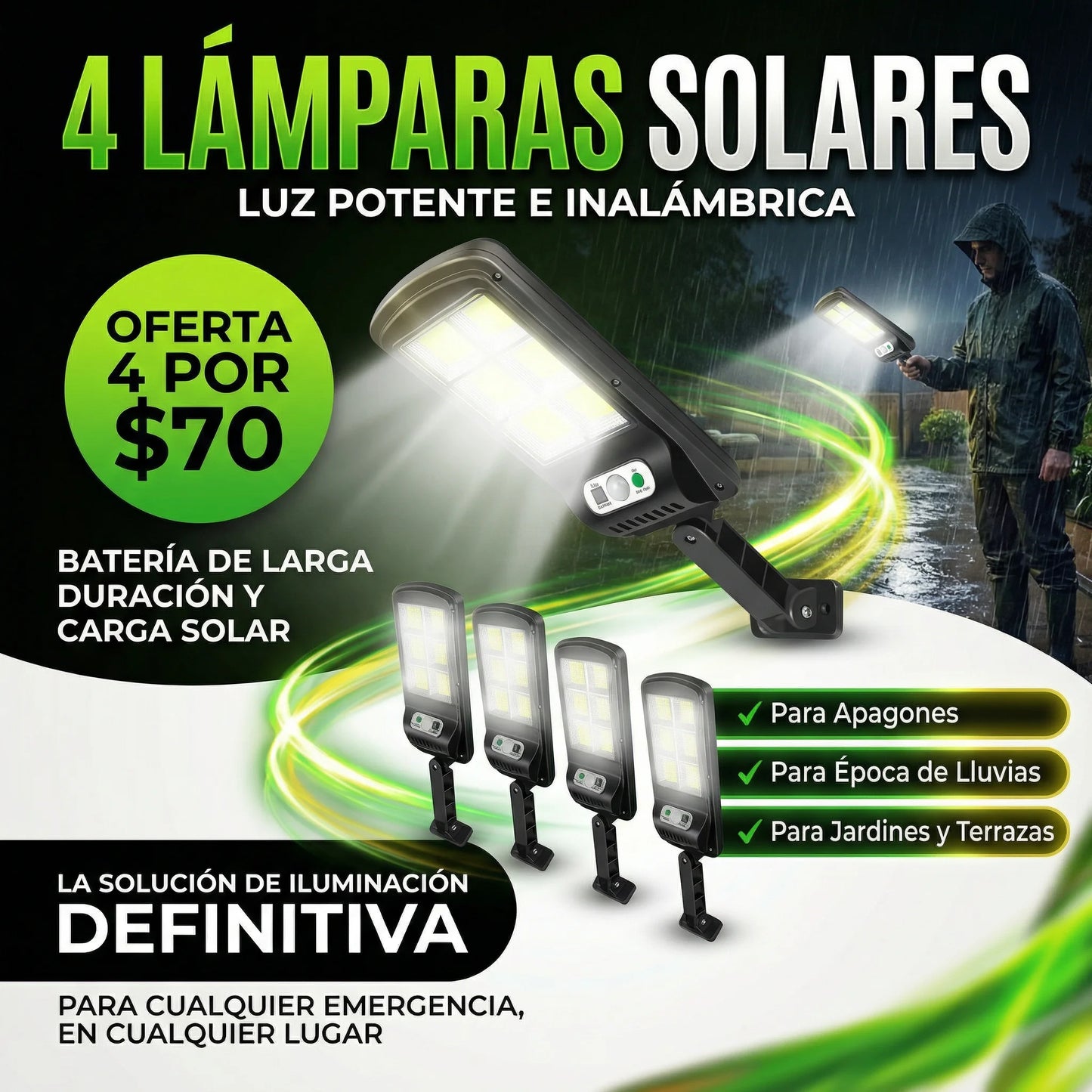 LAMPARA ECOLOGICA SOLAR 300W