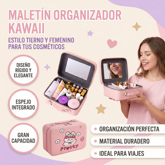ORGANIZADOR DE MAQUILLAJE CON ESPEJO